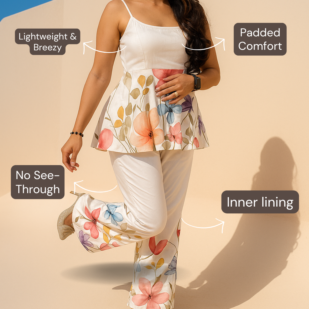 Bloom Petal Peplum Co-ord Set