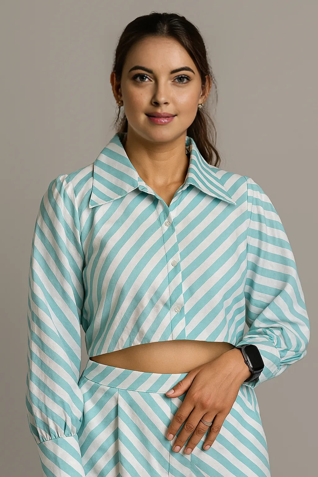 Aqua Breeze Striped Co-Ord Set