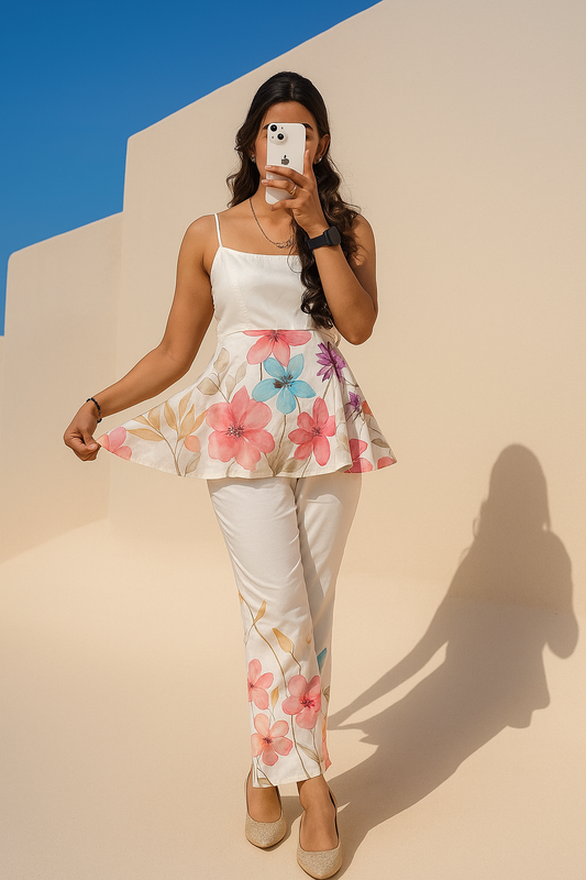 Bloom Petal Peplum Co-ord Set