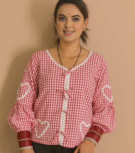 Frill & Flow Gingham Top